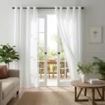 NICETOWN Grommet Off White Sheer Curtains 84 inches Long 2 Panels for Living Room, Non-See-Through 52″ W Privacy Cat Proof Window Drapes for Bedroom- Light Filtering Home Decor (Off White= Ivory)