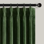 Olive Green Pinch Pleated Velvet Blackout Curtains 84 inches Long 2 Panels Set,Forest Green Luxury Elegant Drapes for Bedroom Living Room,Thermal Insulated Back Tab Window Panels,W40 x L84,Home Decor
