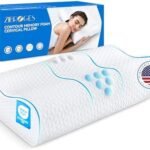 Cervical Neck Pillow for Pain Relief- Queen Size Adjustable Cooling Pillow for Sleeping, Memory Foam Pillows for Neck Shoulder, Ergonomic Contour Bed Pillow for Side, Stomach & Back Sleepers