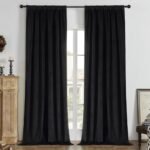 Joydeco Black 100% Blackout Curtains 96 Inch 2 Panels, Luxury Thermal Insulated Black Velvet Curtains for Bedroom Living Room, Soundproof Blackout Window Drapes, Rod Pocket & Back Tab (52W x 96L)