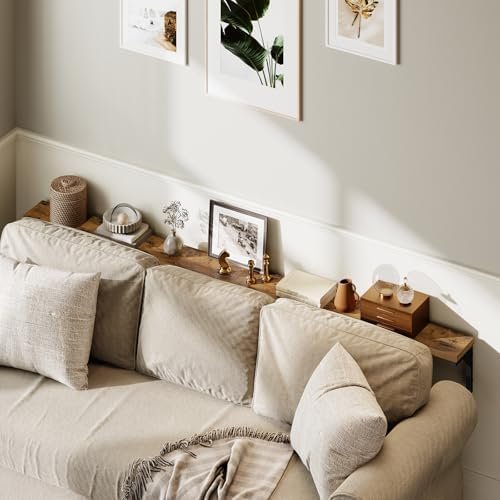 YATINEY 59″ Narrow Long Console Table, Sofa Table Behind Couch Wall Mounted, Floating Entryway Table Shelves for Living Room, Entryway, Hallway Rustic Brown and Black CT10L2BR YATINEY 59″ Narrow Long Console Table, Sofa Table Behind Couch Wall Mounted, Floating Entryway Table Shelves for Living Room, Entryway, Hallway Rustic Brown and Black CT10L2BR