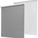 100% Blackout Roller Shades for Indoor Windows with Thermal Insulated Fabric UV Protection Privacy Window Shades for Living Room, Home and Office Grey 23″ W x 72″ H