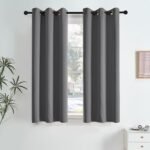 NICETOWN Grey Light Blocking Curtains 63 Inches Long 2 Panels for Living Room, Bedroom, Office Thermal Insulated Blackout Drapes Solid Grommet Noise Reducing Window Curtains, W40
