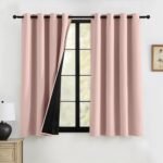 RYB HOME 100% Blackout Pink Curtains for Girls Bedroom, Thermal Insulated Noise Reducing Total Light Blocking Curtains for Nursery Baby Kids Room, 52 inches Wide by 63 inches Long, Peach Pink RYB HOME 100% Blackout Pink Curtains for Girls Bedroom, Thermal Insulated Noise Reducing Total Light Blocking Curtains for Nursery Baby Kids Room, 52 inches Wide by 63 inches Long, Peach Pink