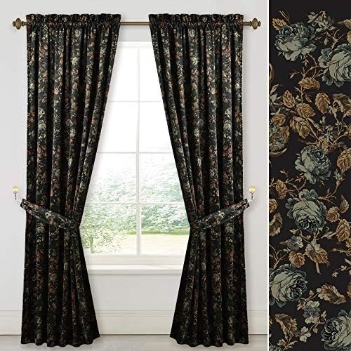 StangH Black Velvet Curtains 84 inches Long – Printed Floral Design Home Decoration Luxury Thermal Insulated Blackout Window Treatment Set for Living Room, 52×84-inch, 2 Panels StangH Black Velvet Curtains 84 inches Long – Printed Floral Design Home Decoration Luxury Thermal Insulated Blackout Window Treatment Set for Living Room, 52×84-inch, 2 Panels