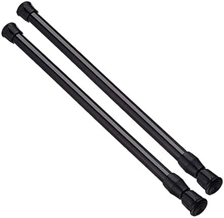 AIZESI Spring Tension Curtain Rods Short Tension Rod (Black,17″ to 28″-2Pcs) AIZESI Spring Tension Curtain Rods Short Tension Rod (Black,17″ to 28″-2Pcs)