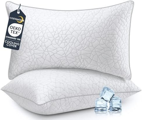 COZSINOOR Bed Pillows Queen Size – Breathable Premium Down Alternative Pillows Set of 2 for Side, Back, and Stomach Sleepers Cooling Hotel Quality Fluffy Soft Microfiber Fill Skin-Friendly COZSINOOR Bed Pillows Queen Size – Breathable Premium Down Alternative Pillows Set of 2 for Side, Back, and Stomach Sleepers Cooling Hotel Quality Fluffy Soft Microfiber Fill Skin-Friendly