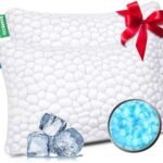 Cooling Pillows King Size Set of 2, CertiPUR-US Shredded Memory Foam Pillows,Soft Yet Supportive Pillow for Sleeping, Cool Pillow for Hot Sleepers,Adjustable Firm Pillow for Side,Back,Stomach Sleepers