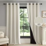FMFUNCTEX 100% Beige Blackout Curtains for Bedroom, Cream Weave Textured Curtains 84 Inches Long Thermal Insulated Curtains for Living Room, Farmhouse Drapes Grommet Room Darkening 2 Panels FMFUNCTEX 100% Beige Blackout Curtains for Bedroom, Cream Weave Textured Curtains 84 Inches Long Thermal Insulated Curtains for Living Room, Farmhouse Drapes Grommet Room Darkening 2 Panels