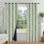 FMFUNCTEX 100% Blackout Floral Curtains for Bedroom, Sage Green Curtains 84 inches Long Blossom Patterned for Living Room, Thermal Insulated Farmhouse Drapes, Grommet Top 2 Panels (White on Green) FMFUNCTEX 100% Blackout Floral Curtains for Bedroom, Sage Green Curtains 84 inches Long Blossom Patterned for Living Room, Thermal Insulated Farmhouse Drapes, Grommet Top 2 Panels (White on Green)