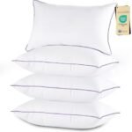 JOLLYVOGUE Pillows Standard Size Set of 4, Washable Supportive Full Size Bed Pillows with Super Soft Down Alternative Fill, Luxury Fluffy Hotel Quality for Side, Back and Stomach Sleepers