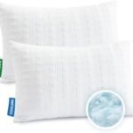 Meoflaw Cooling Pillows for Sleeping Standard Size Set of 2,Shredded Memory Foam Bed Pillow,Adjustable Loft Standard Pillow for Side & Back Sleeper-Medium Firm