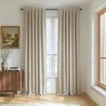 NICETOWN Natural 100% Blackout Linen Curtains 84″ Long for Bedroom, Farmhouse Thick Linen Blend Window Treatment Panels Thermal Insulated Drapes for Living Room (1 Pair, 52″ Width Each Panel)