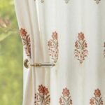 Pinch Pleated Curtains Light Filtering Red Floral Curtains for Living Room Bedroom Dining Room 102 Inches Luxury Linen Drapes Farmhouse Window Curtains with Hooks – 2 Panels Set, 40″ x 102″
