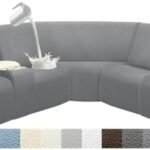 Waterproof Reclining Sectional Couch Covers Washable L Shaped Couch Cover for Sectionals Recliner Sofa Covers Stretch Corner Recliner Slipcovers(5 Seater 1 Console Cover, Light Gray)