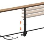 keomaisyto 2 Pack Narrow Sofa Table with Power Outlets, 22″-32″ Height Adjustable Behind Couch Table, Skinny Console Table for Living Room,78.8″ Long x 5.9″ Wide, Rustic Brown