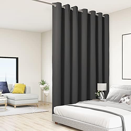BONZER Room Divider Curtain Total Privacy Wall Grommet Thermal Insulated Soundproof Extra Wide Blackout Curtains for Bedroom Living Room, 84L x 108W Inch (7L x 9W ft), 1 Panel, Dark Grey BONZER Room Divider Curtain Total Privacy Wall Grommet Thermal Insulated Soundproof Extra Wide Blackout Curtains for Bedroom Living Room, 84L x 108W Inch (7L x 9W ft), 1 Panel, Dark Grey