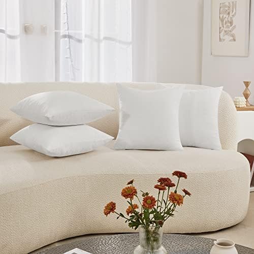 Deconovo Throw Pillow Covers 18 x 18 Inch Set of 4, Covers Only No Insert, Faux Linen Decorative Square Pillowcases with Hidden Zipper for Couch Sofa Bed Living Room, Natural White (Warm Off-White) Deconovo Throw Pillow Covers 18 x 18 Inch Set of 4, Covers Only No Insert, Faux Linen Decorative Square Pillowcases with Hidden Zipper for Couch Sofa Bed Living Room, Natural White (Warm Off-White)