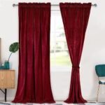 Hiasan Red Velvet Curtains 96 inches-Blackout Thermal Insulated Solid Soft Curtains for Bedroom Living Room Rod Pocket Room Darkening 2 Panels Window Drapes with Tiebacks, 52W x 96L Hiasan Red Velvet Curtains 96 inches-Blackout Thermal Insulated Solid Soft Curtains for Bedroom Living Room Rod Pocket Room Darkening 2 Panels Window Drapes with Tiebacks, 52W x 96L