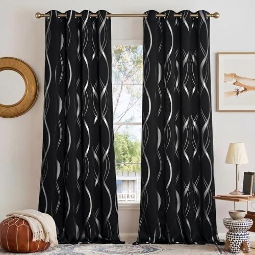 NICETOWN Black Out Floral Curtain Panels 84 inches Long – Light Reducing Thermal Insulated Grommet Blackout Patterned Panels/Drapes for Living Room/Nursery/Kids Room (Set of 2, W52 by L84) NICETOWN Black Out Floral Curtain Panels 84 inches Long – Light Reducing Thermal Insulated Grommet Blackout Patterned Panels/Drapes for Living Room/Nursery/Kids Room (Set of 2, W52 by L84)