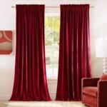 NICETOWN Christmas Red Velvet Curtains 96 inches Long for Bedroom, Blackout Thermal Insulated Home Decoration Drapes with Rod Pocket Design for Hall, Villa (1 Pair, 52 x 96) NICETOWN Christmas Red Velvet Curtains 96 inches Long for Bedroom, Blackout Thermal Insulated Home Decoration Drapes with Rod Pocket Design for Hall, Villa (1 Pair, 52 x 96)