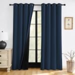 RYB HOME 100% Blackout Navy Blue Curtains for Living Room, Grommet Heat & UV Blocking Total Room Darkening Noise Reducing Curtains for Sunroom Nursery, 52 inches Wide by 84 inches Long RYB HOME 100% Blackout Navy Blue Curtains for Living Room, Grommet Heat & UV Blocking Total Room Darkening Noise Reducing Curtains for Sunroom Nursery, 52 inches Wide by 84 inches Long