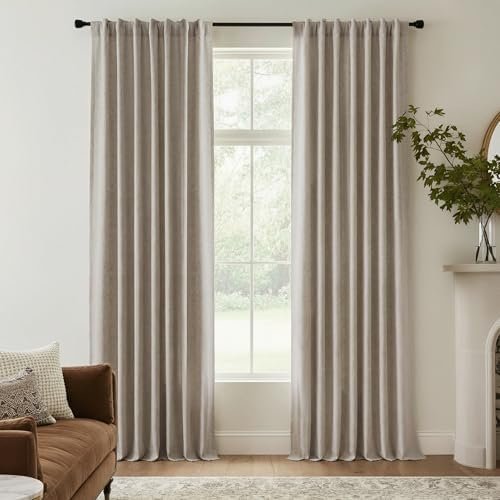 RYB HOME Natural Beige 100% Blackout Linen Curtains for Bedroom 84 inches Long, Thermal Insulated&Privacy Assurd Window Curtains for Living Room Dining Patio Sliding Glass Door, W52 x L84, 2 Panels RYB HOME Natural Beige 100% Blackout Linen Curtains for Bedroom 84 inches Long, Thermal Insulated&Privacy Assurd Window Curtains for Living Room Dining Patio Sliding Glass Door, W52 x L84, 2 Panels